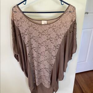 Daytrip Lace and Studded Women's Dolman Top Size XL